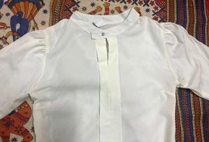 Elegant White Formal Shirt-Style Top