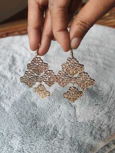 Gold Lace Drop Earrings