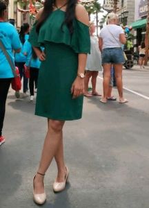 Green Off Shoulder Beautiful Dress