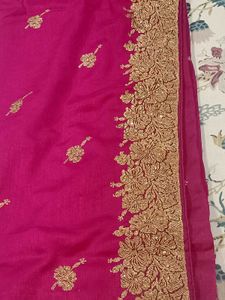 Rich Pink Golden Border saree