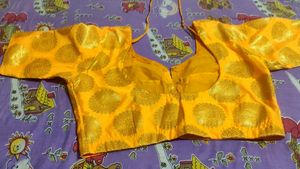 Yellow Banarasi Silk Blouse
