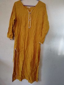 Yellow As White kurti Set