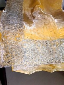 Light Yellow Party Wear Saree