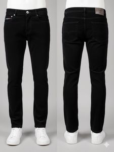 Diesel Cotton Jeans Slim Fit Black Pants