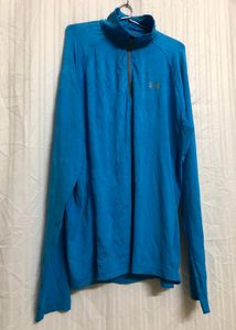 Under Armour Heat Gear Loose  Zip Blue T Shirt
