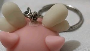 Cute Pink pig with a wing keychain