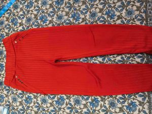 Red Striped fleece Pant for 5-7 years