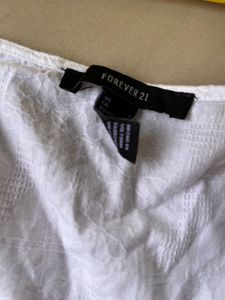 Forever 21 White Ruffle Blouse