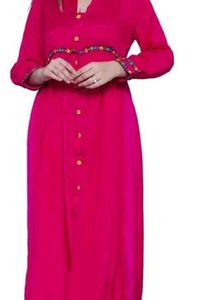 Magenta Embroidered Detail Dress