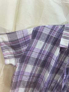 Oversized Lavender Checkered Shirt