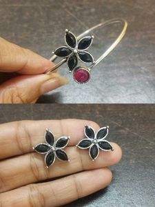 Green Flower Jewelry Set