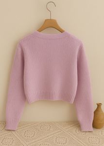Lilac Knit Cardigan Sweater