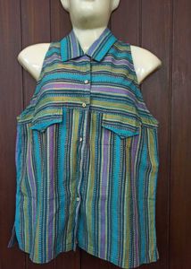 Paul Ropp Vintage Striped Halterneck Top