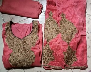 Elegant Pink Embroidered Kashmiri Suit
