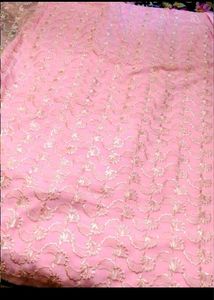 Pink Chickenkari Dress Material🩷