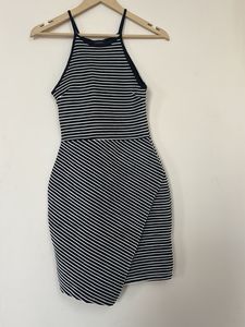 Striped Bodycon Petal  Mini Dress