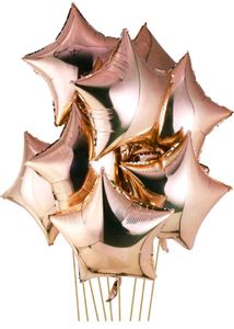 Party Propz 10Pcs Rose Gold Star Foil Balloons