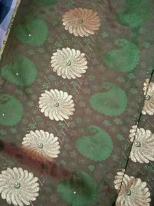 Green Floral Pattern Saree