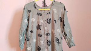 Grey A-line Kurti