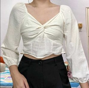 Twist Front Long Sleeve Top