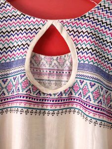 Boho Print Cream Kurti