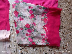 Pink Embroidered Kurti Set