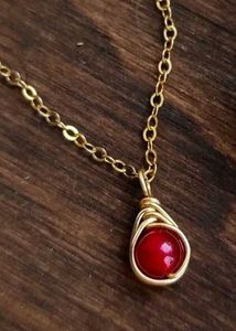 💫Dainty  Ruby Necklace Chain❤