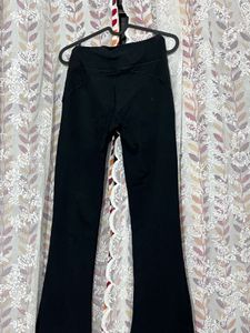 Cotton Black Flared Pants