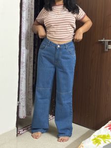 Shein blue Wide Leg Jeans