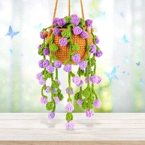 Crochet Car Hanging Plants And Flowers