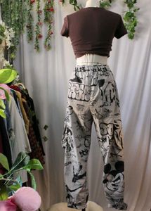 Kasorodian Graffiti Print Pants