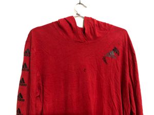 Adidas Red Long Sleeve Cotton Hoodie