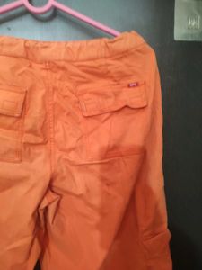 Orange Wide Leg Cargo Pants
