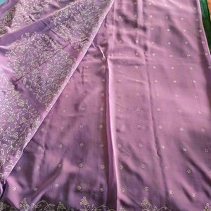 🛍️Lavender Rubber Print Saree⭐⭐⭐⭐⭐