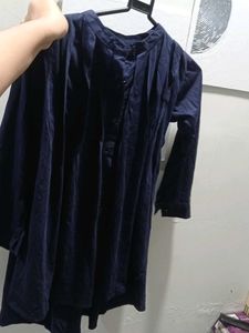 Navy Button-Down Top