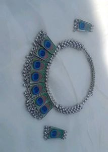 Peacock Necklace &amp; Earrings Set