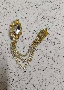 Rhinestone Dangle Brooch