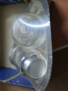 Beautiful Silver Colour Set Of 2glass With Tray