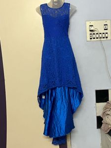 Pintrest Blue Lace Hi-Lo Dress