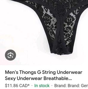 Mens Thong G String Sexy Breathable Underwear