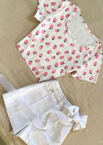 🍓strawberry Shortcake shouju Girl Whites Pink Top