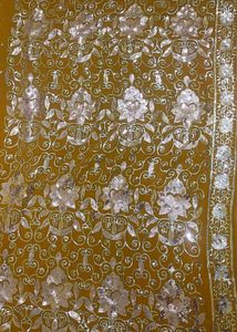 Gold Embellished Saree &amp; Blouse