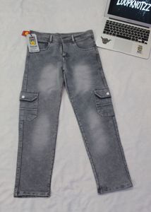 AAYAT FASHION Gray Cargo Jeans