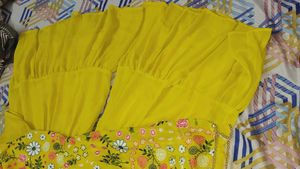 Yellow Georgette Haldi Designer Outfit