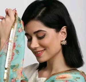 Elegant Kundan Pearl Stud Earrings