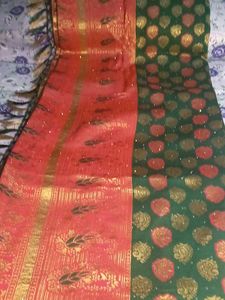 Elegant Red & Green Saree