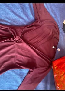 Elegant Burgundy Wrap Dress