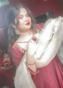 New Trendy Neck Design Frock Party Wear In Red Col
