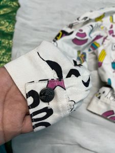 Funky Cartoon Print Jacket