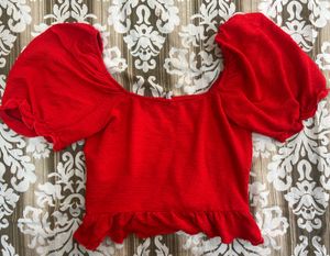 Only Bardot Top Red Color